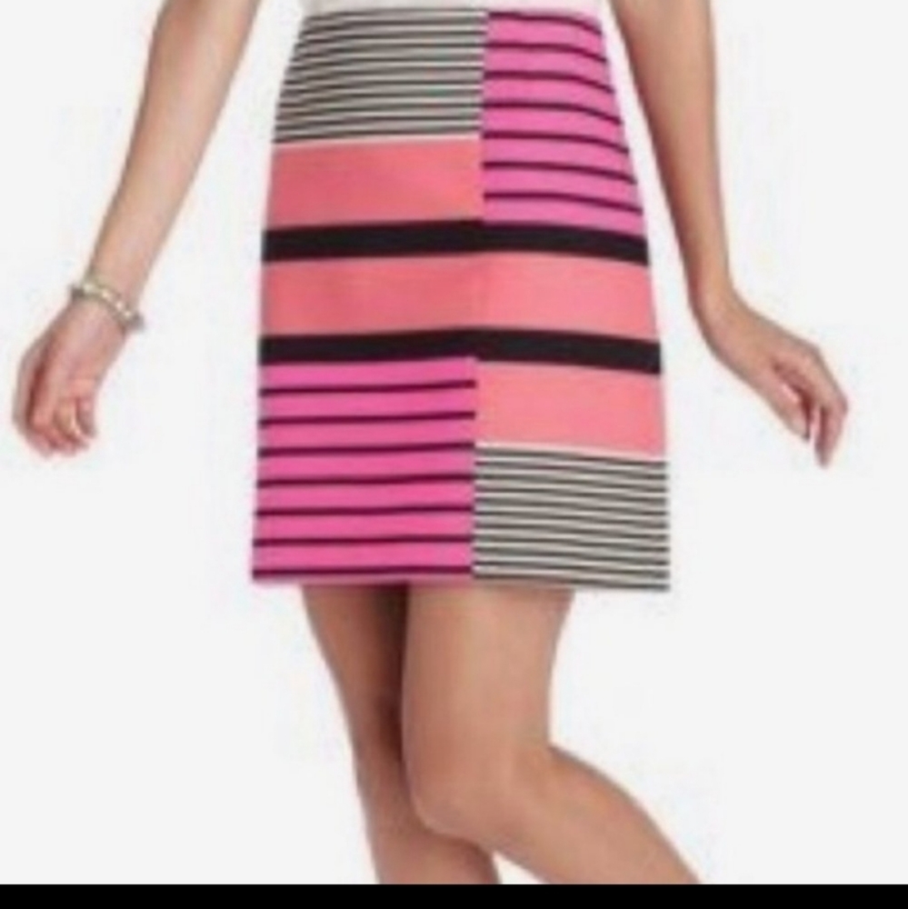 Ann Taylor Loft women's skirt 12 shift lined print